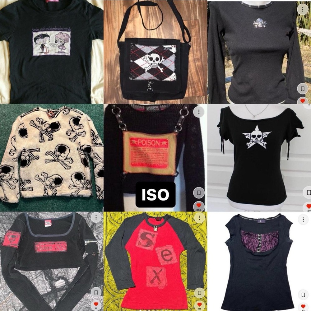 Main ISO listing for Blest, MT:2, Tripp NYC, Lip Service, vintage hot topic